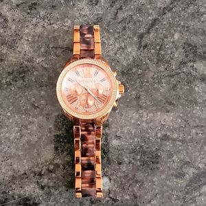 Michael Kors tortoise shell bling watch